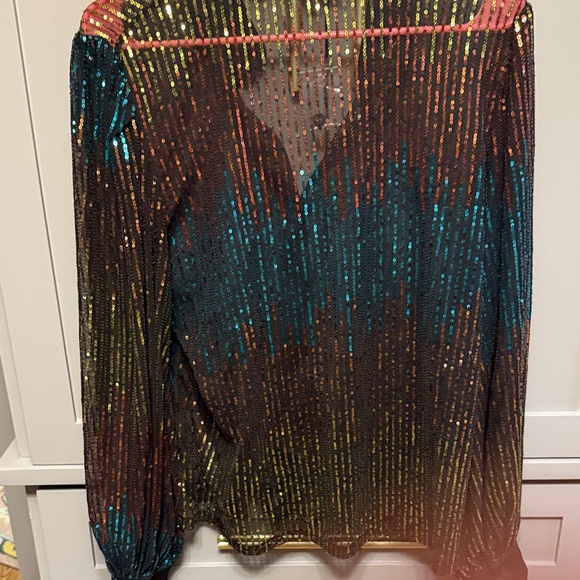 Flying Tomato Black and Multicolor Sequin Blouse - Picture 5 of 5
